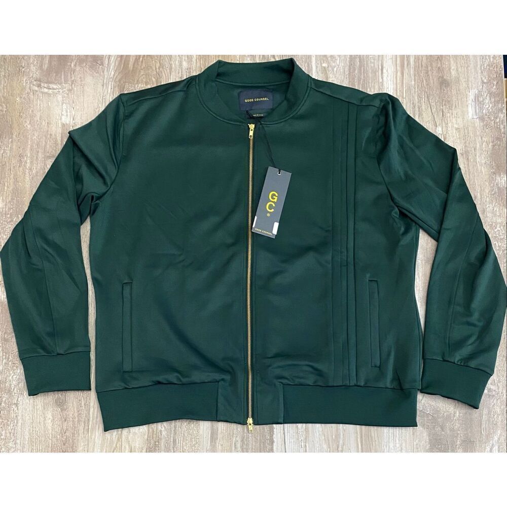 Good Counsel Pippen Track Jacket Hunter Green Full Zip Men’s Sz 2XL NWT